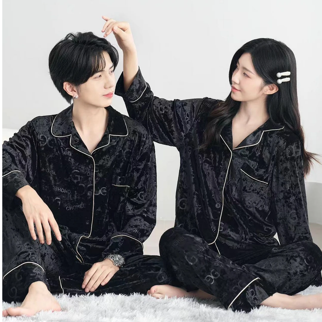 亲亲品奢【GG经典】2024金钻绒睡衣厚款情侣家居服秋冬显瘦男女套装