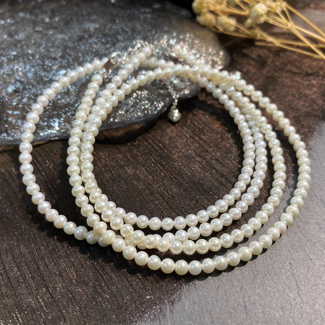 【书记甄选】天然淡水珍珠项链 多样性发一件 约3mm  ZG2409