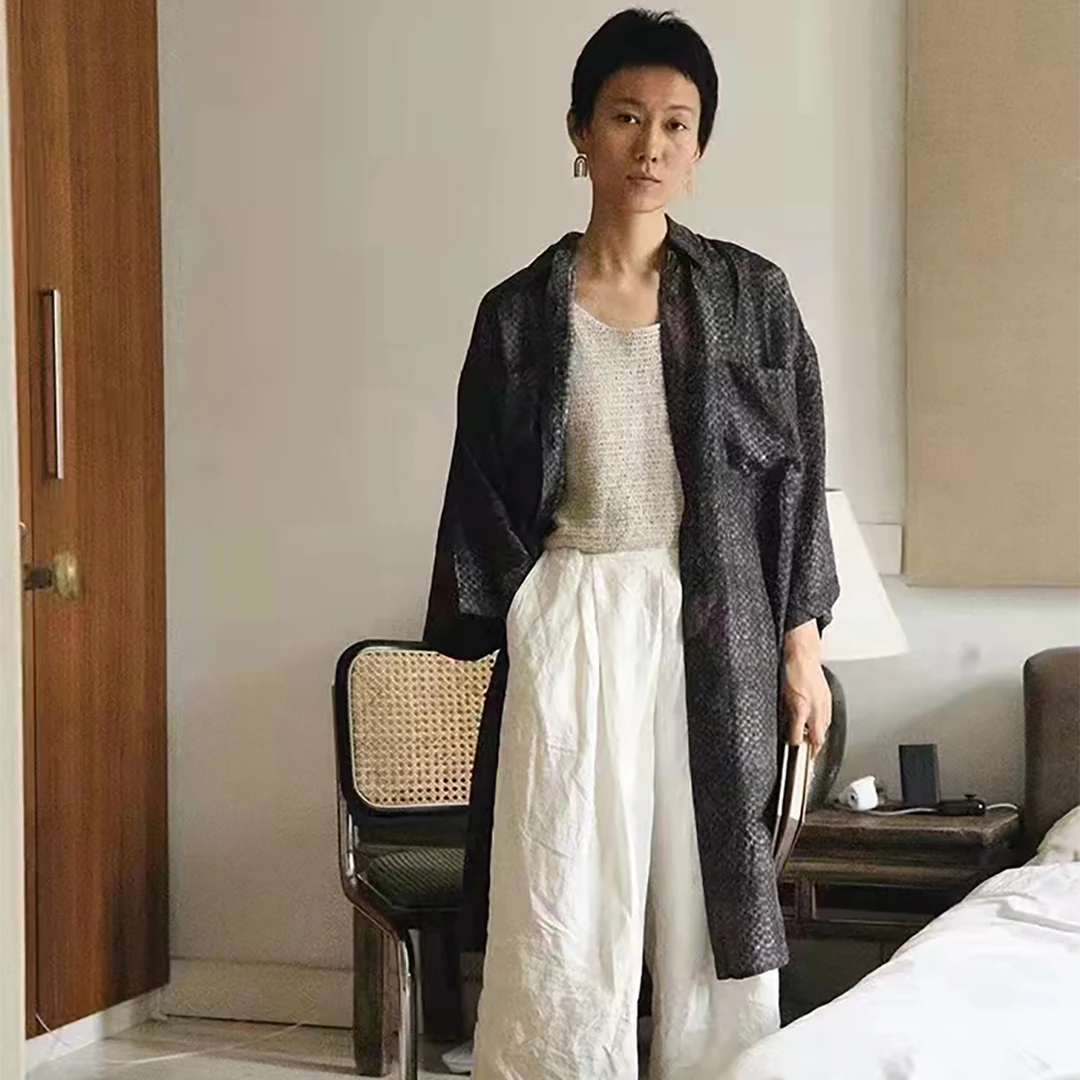 【7折款】左岸迷香  53731 轻薄蚕丝长衬衫真丝罩衫外套气质