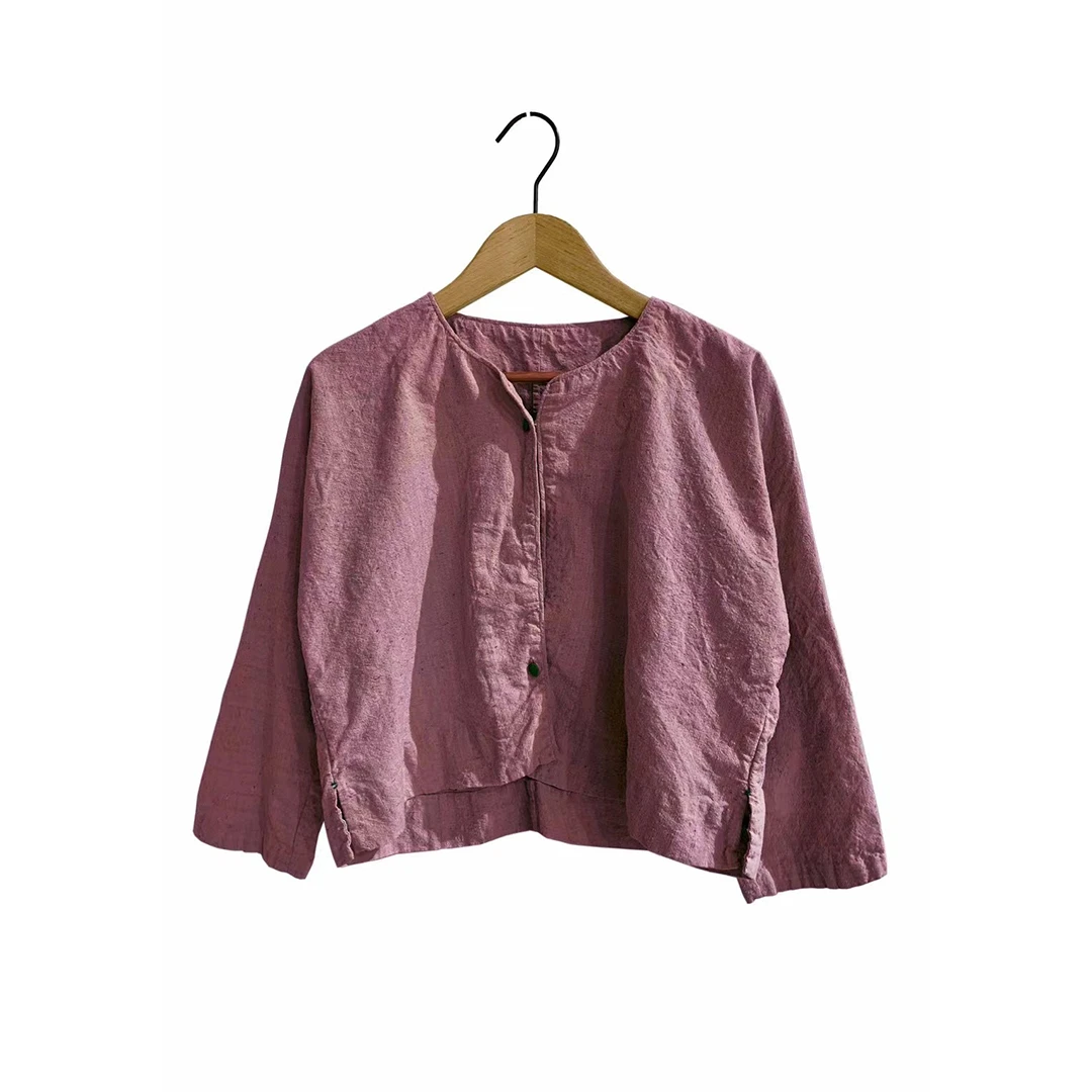 左岸迷香 Z24SS8019 布衣分享原创小众【植物染】休闲丝质短外套