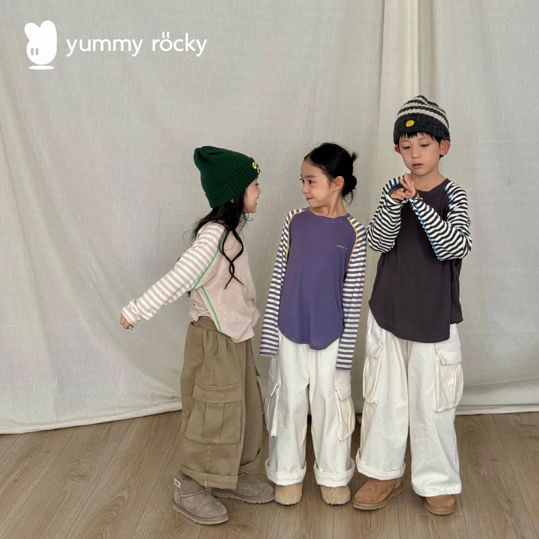 yummy&rocky【现货】四季必入极细羊毛可机洗A类亲肤条纹上衣春秋