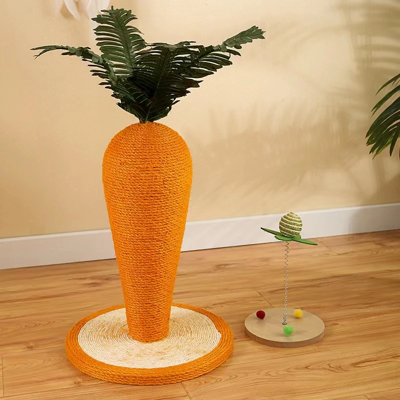 胡萝卜猫抓板耐磨不掉屑剑麻猫抓柱抓不烂麻绳猫咪立式磨爪器玩具