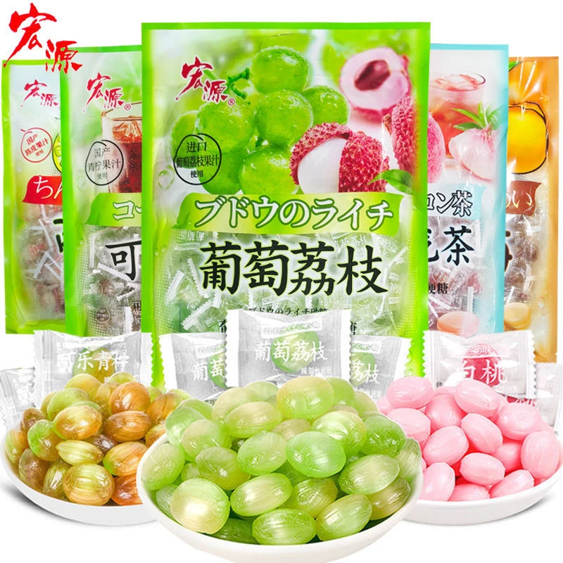 宏源白桃糖白桃果汁硬糖结婚喜糖酒店前台招待糖果儿童零食糖果
