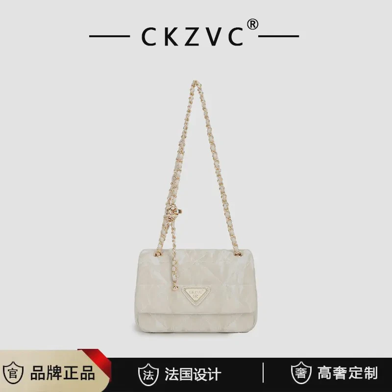 法国小众轻奢2024新款女包经典时尚百搭单肩斜挎包菱格女士小方包