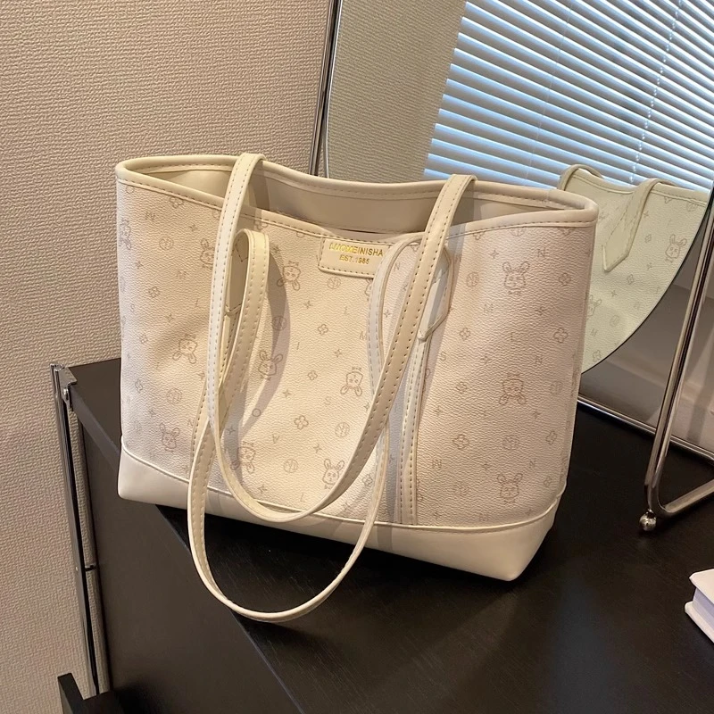 今年流行大容量包包女2024时尚新款潮单肩包大学生上课通勤托特包