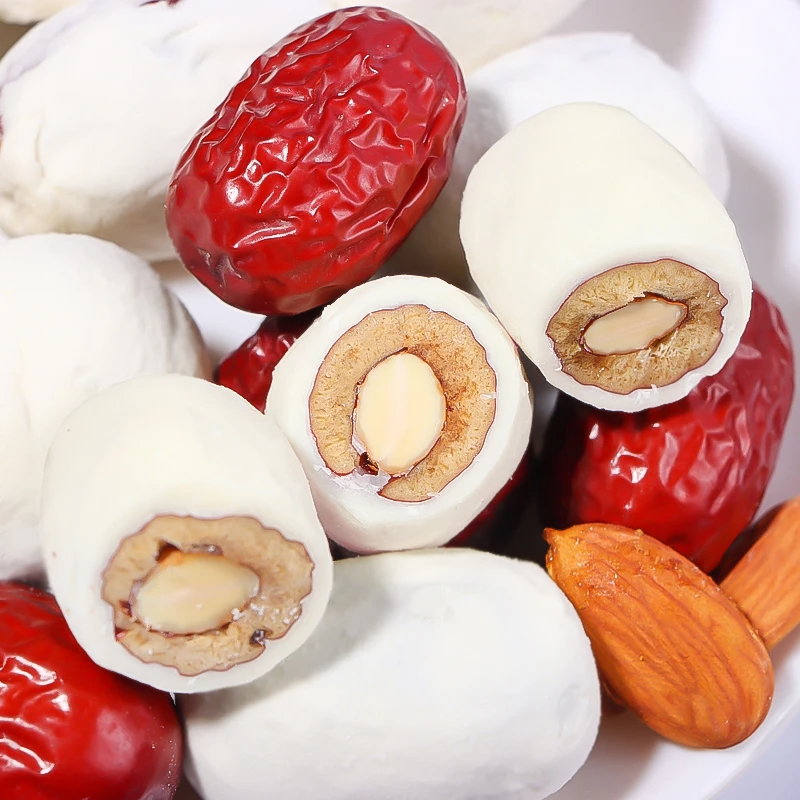 巴旦木奶枣125g精选灰枣夹心奶香零食网红营养食用产品甄选美味