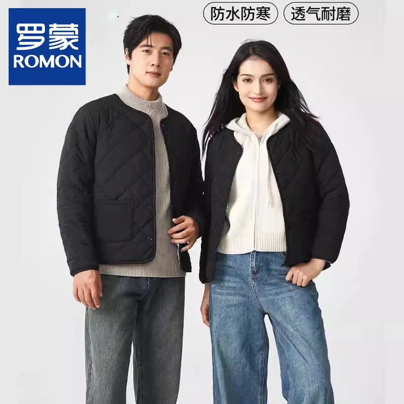 罗蒙轻暖绵羊毛外套百搭加厚保暖上衣时尚防风防水夹克打底棉衣