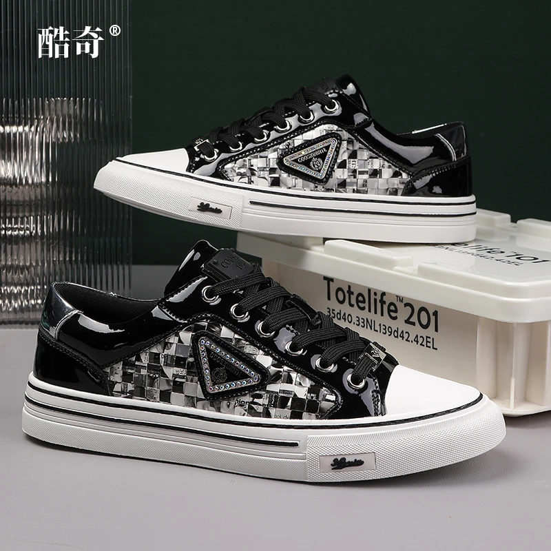 秋季新款轻奢时尚订制手工牛皮编织百搭轻便防滑耐磨潮鞋男士板鞋