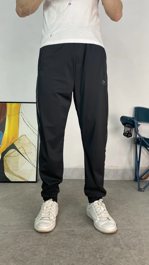 男士夏季潮牌修身超薄休闲裤中年简单百搭款牛奶丝超柔面料