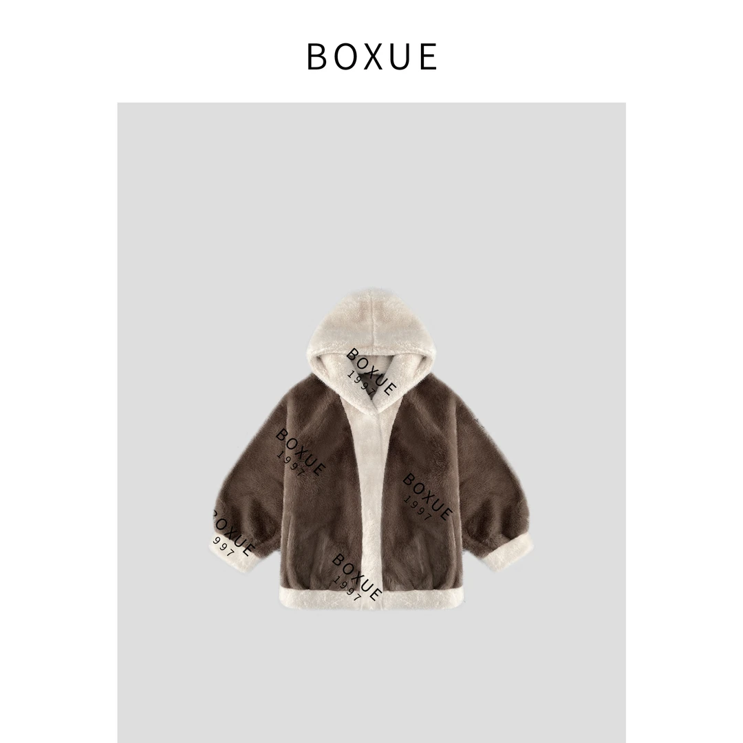 BOXUE “桑菊” 冬季轻暖感连帽环保复古 外套#231228W515
