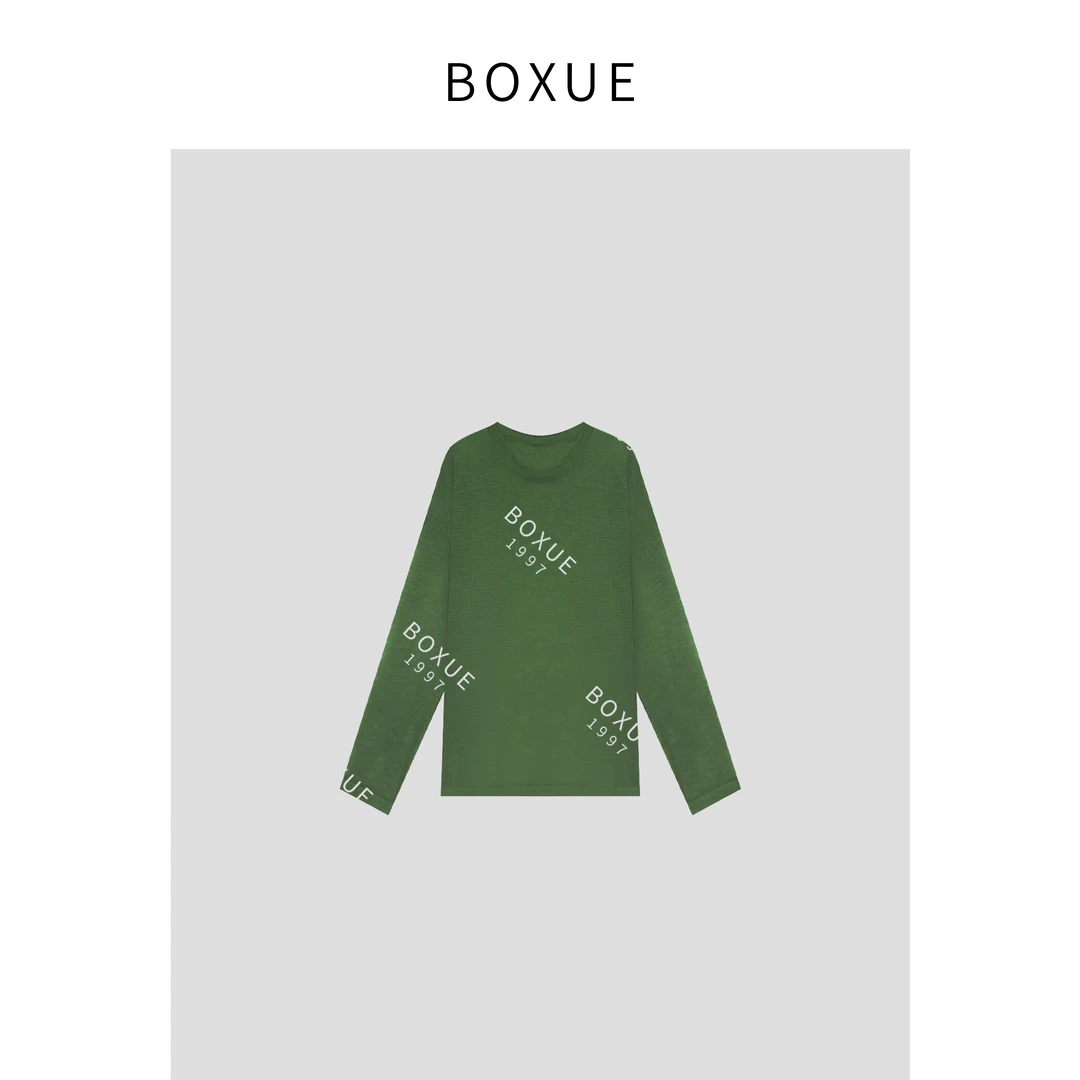 BOXUE “珍妮” 2024夏季时尚休闲纯色百搭 T恤#240601T59