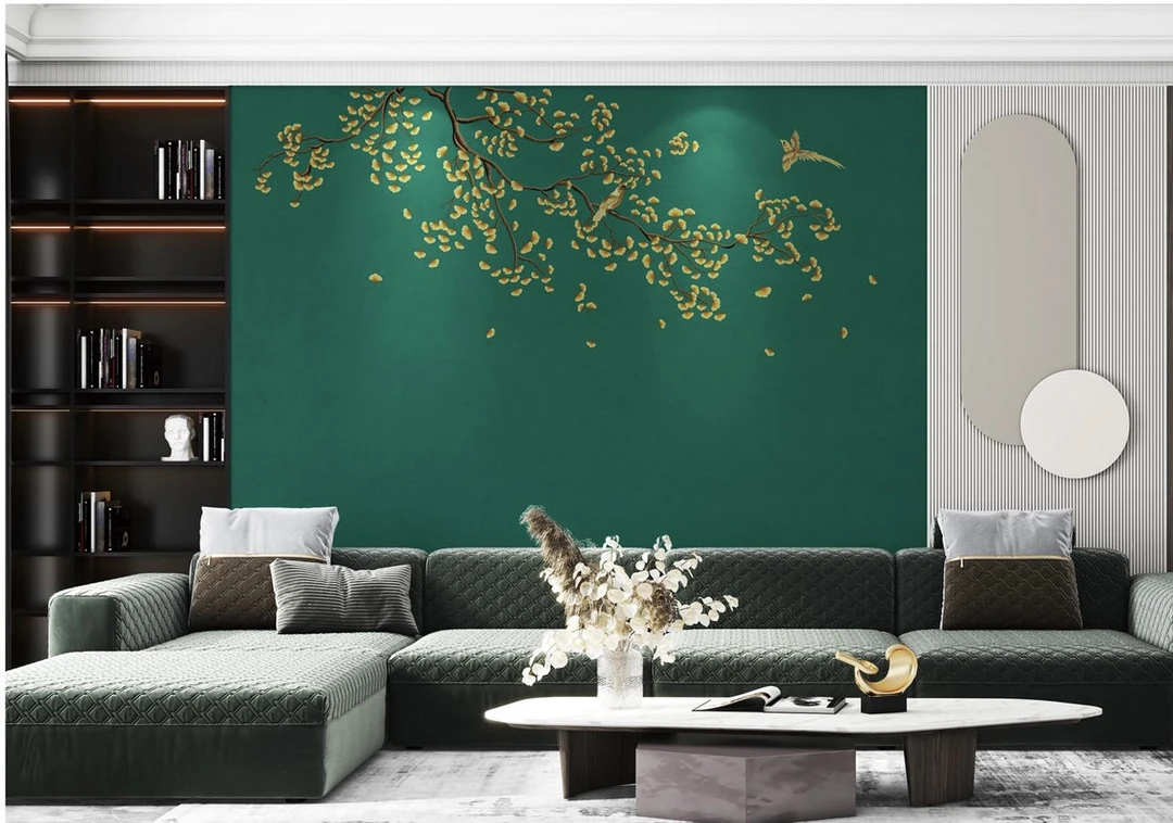 高端独绣防水肌理纹理刺绣无缝杏子灰客厅卧室墙布厂家