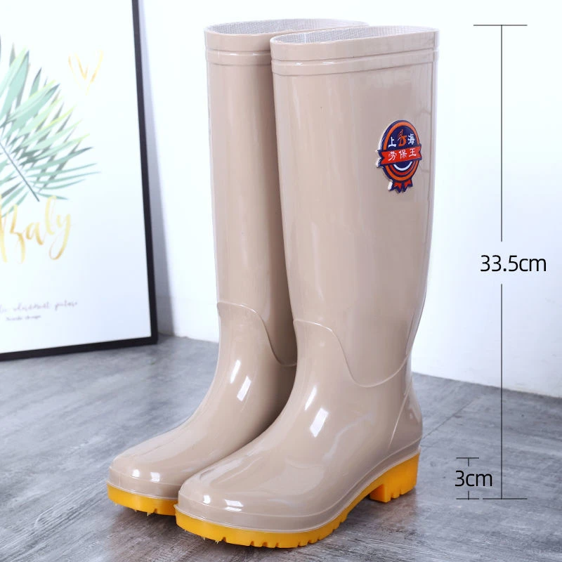 牛筋底高筒雨鞋女冬加绒保暖防滑水鞋胶鞋中筒春秋下雨天防水雨靴