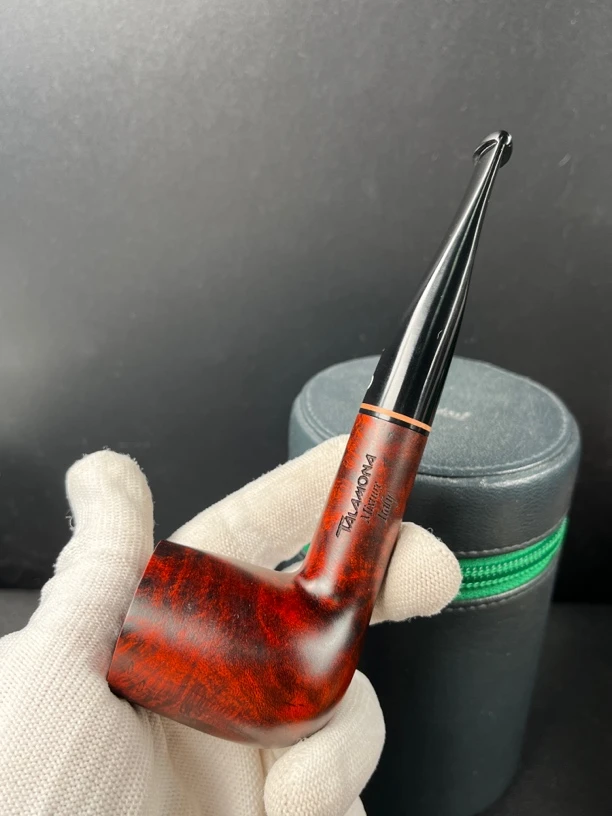 意大利塔拉莫纳黑橘骑士系列725型号手工石楠木烟斗