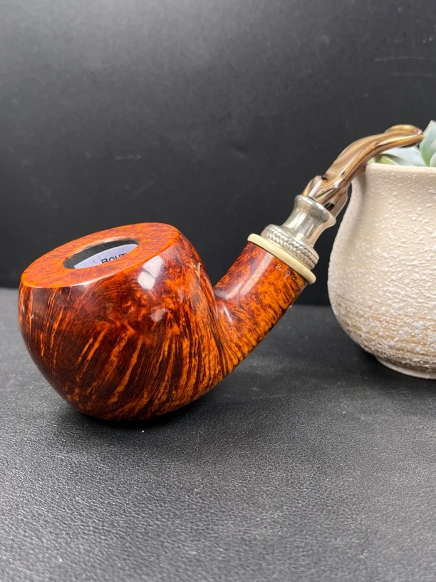 丹麦吉普森典藏银圈5手工石楠木烟斗（内径21.6斗深40长136）