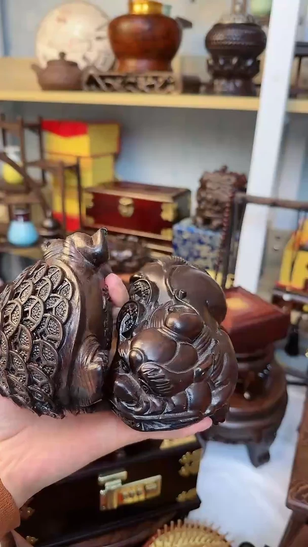 【闪购商品】红贵宝木雕金钱龟貔貅