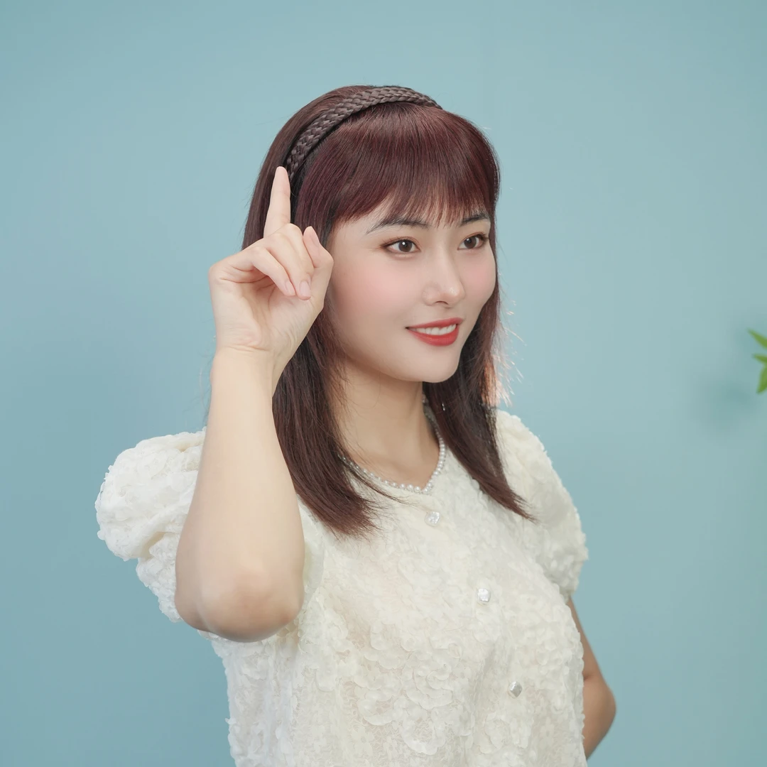 发箍补发片全真发刘海遮白发佩戴舒适真人发丝假发片增发量假发女