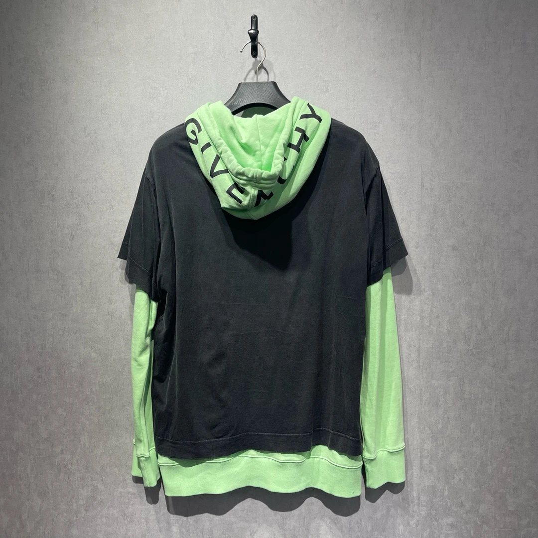 全新未使用 Givenchy/纪梵希  fw23拼色假两件卫衣/M码/DY212603