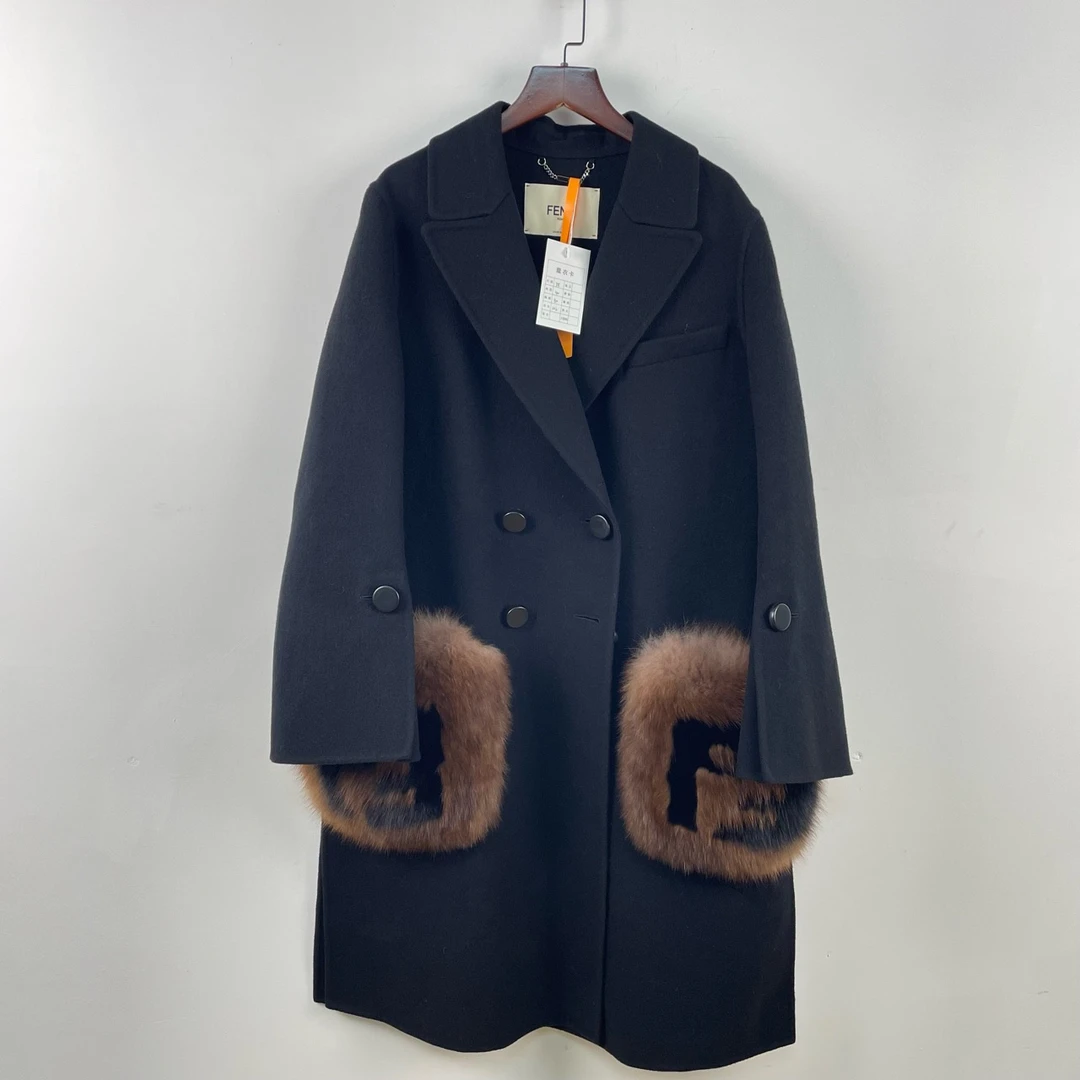 99新 FENDI/芬迪 双F口袋大衣 38码/CL01386