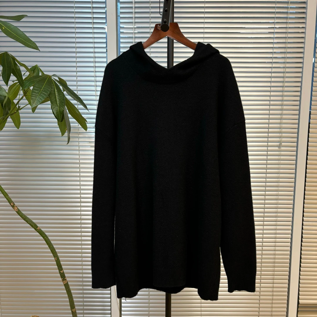 99新 DIOR/迪奥 山羊绒黑色连帽衫/36码/CL01845
