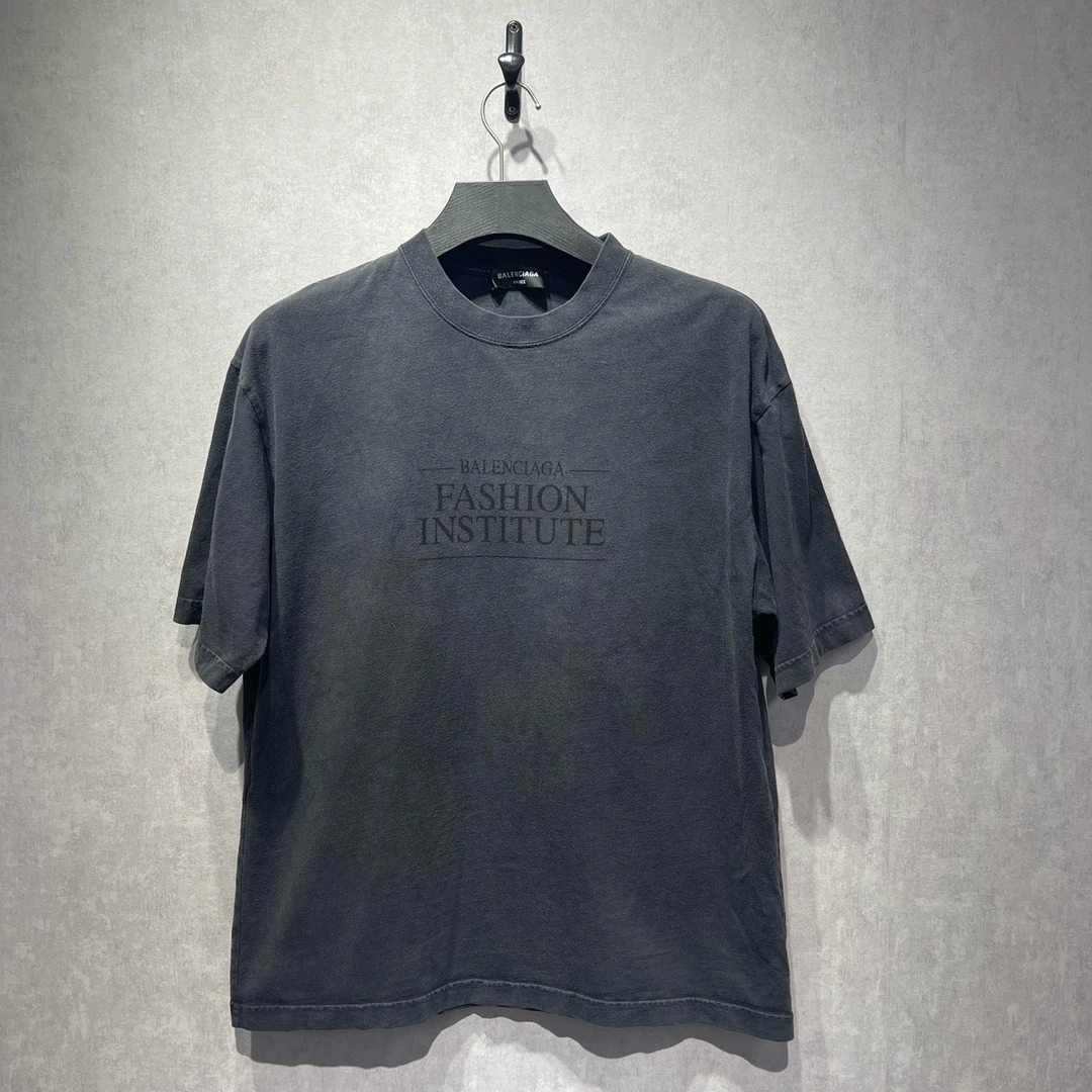 99新 Balenciaga/巴黎世家 标志印花图领短袖/S码/98新/毒4428