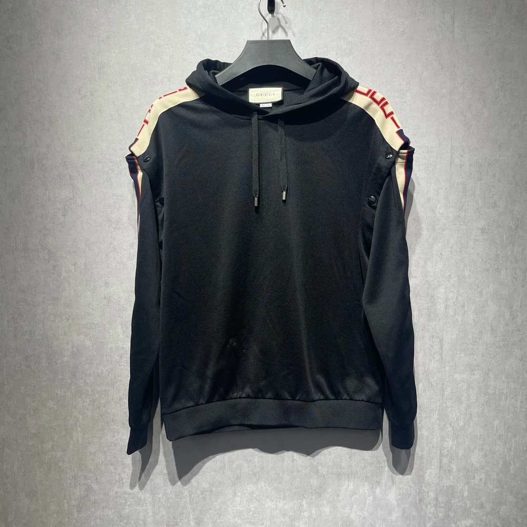 90新 GUCCI/古驰 侧标logo帽衫卫衣袖子可拆卸/L码/9新/Dy211829