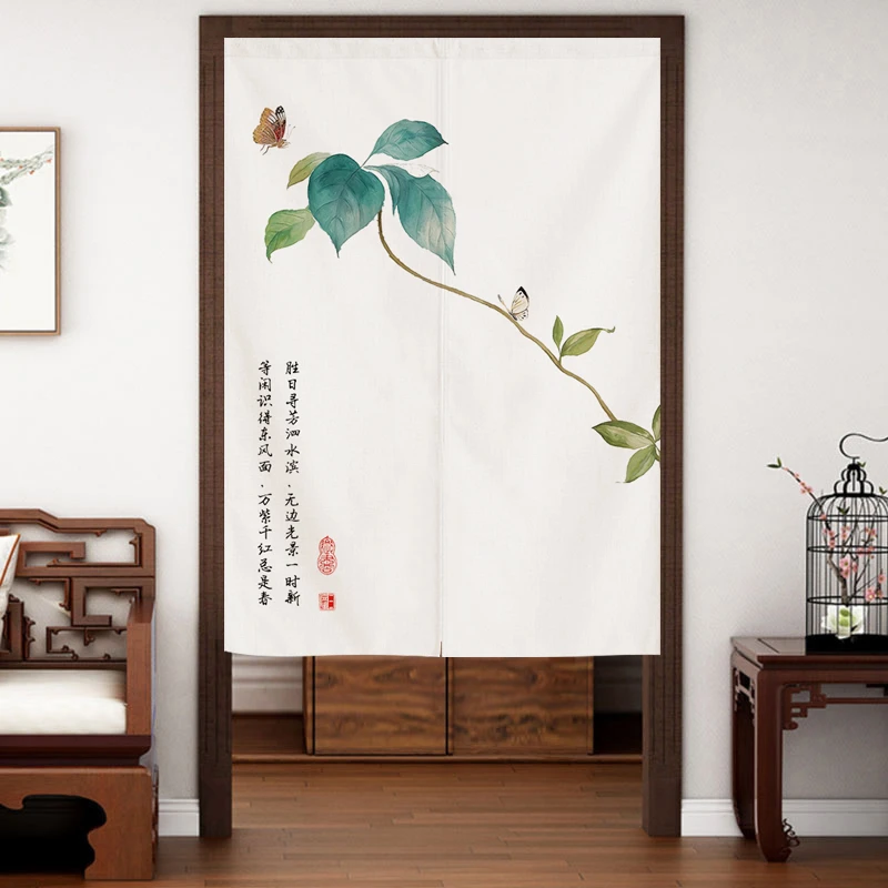 门帘国风客厅卫生间半帘玄关禅意简约厨房挡帘家用专用古风卧室