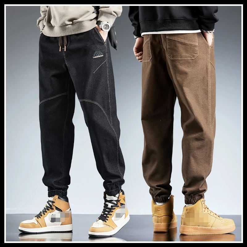 AOPAISHARK/奥派鲨秋季简约休闲仿牛仔休闲裤复古风休闲裤宽松型