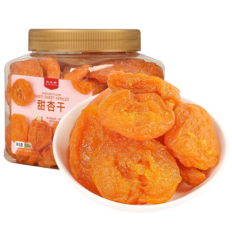 比比妙红杏干杏脯500g罐装果脯干无核杏干酸甜果干蜜饯零食散装