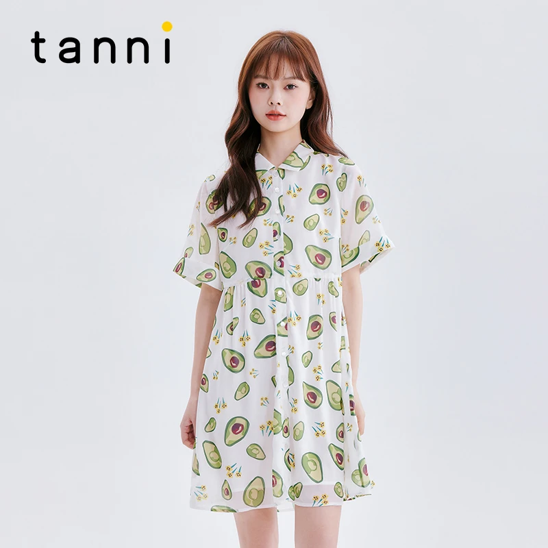 tanni爆款追加新款甜美减龄水果衬衫连衣裙TL11DR903A