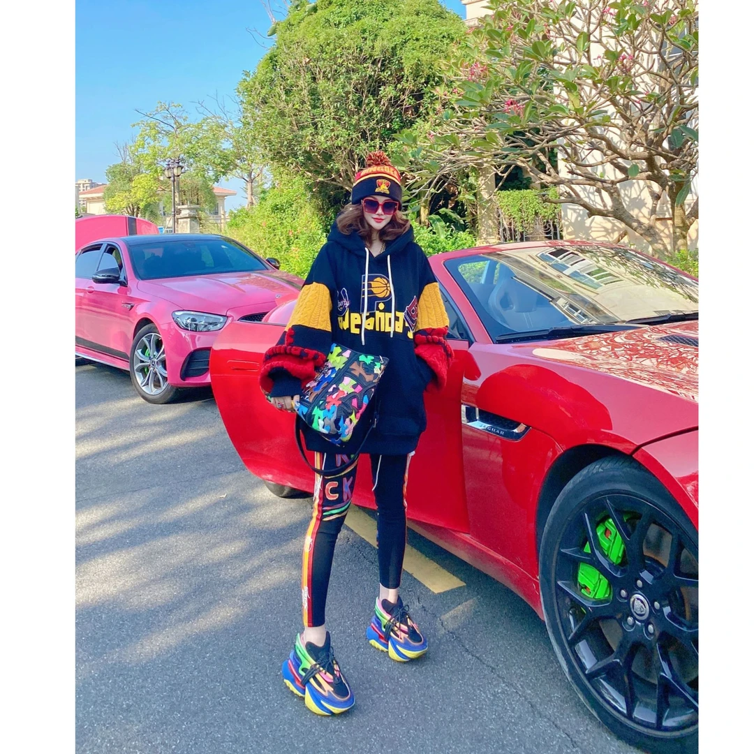 2024新款欧货重工拼接毛织加绒卫衣