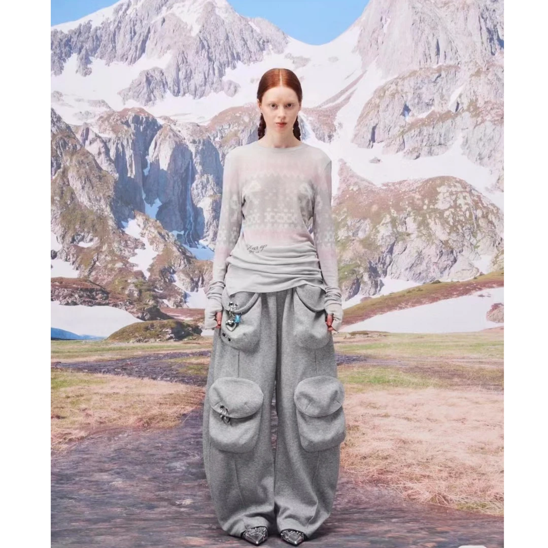 2024秋冬欧货重工大口袋松紧腰休闲裤