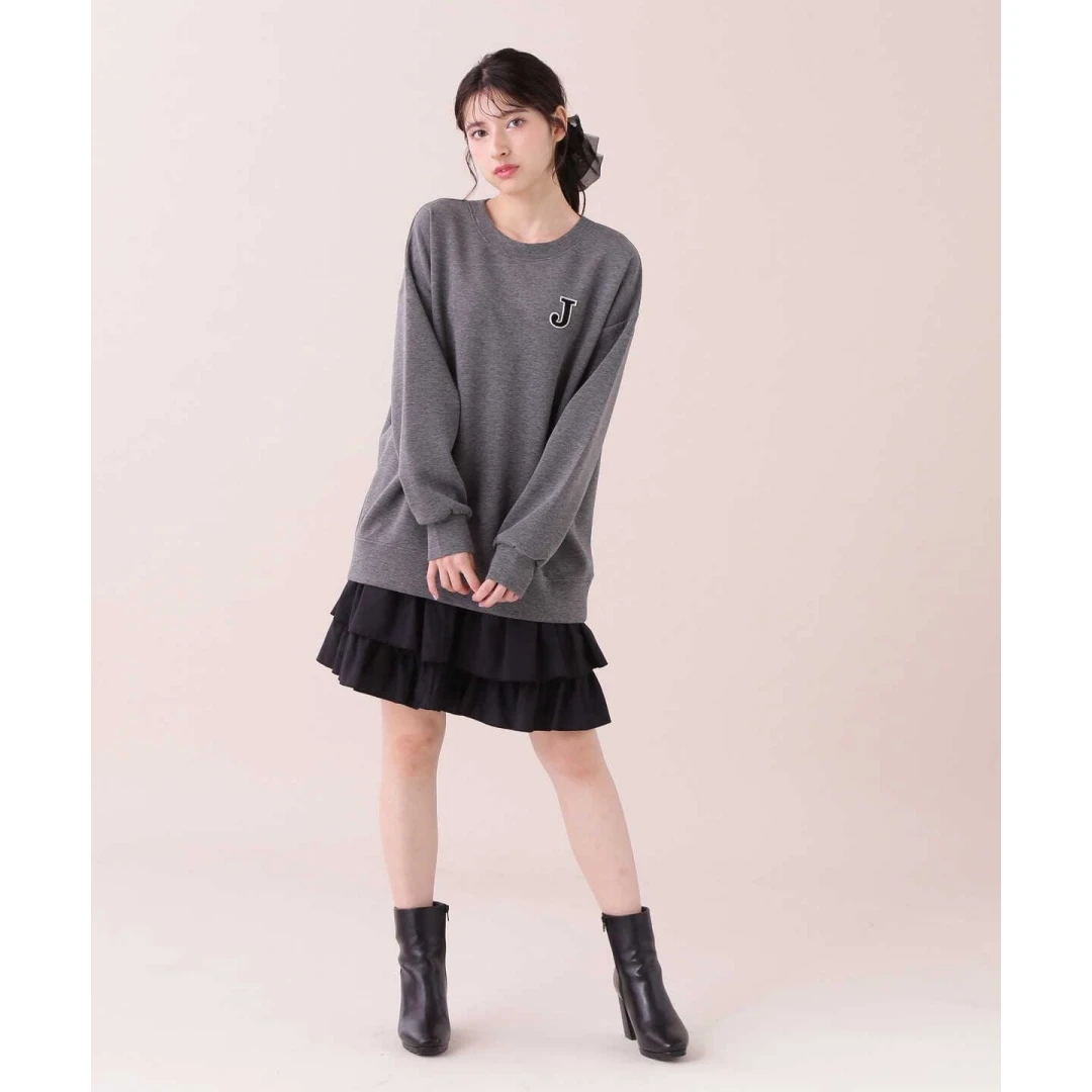 【胖虎家】 秋季新款 J 百搭时尚休闲长袖卫衣+半裙套装