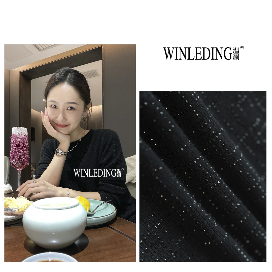 【温澜服饰】方格烫钻羊毛衫00005
