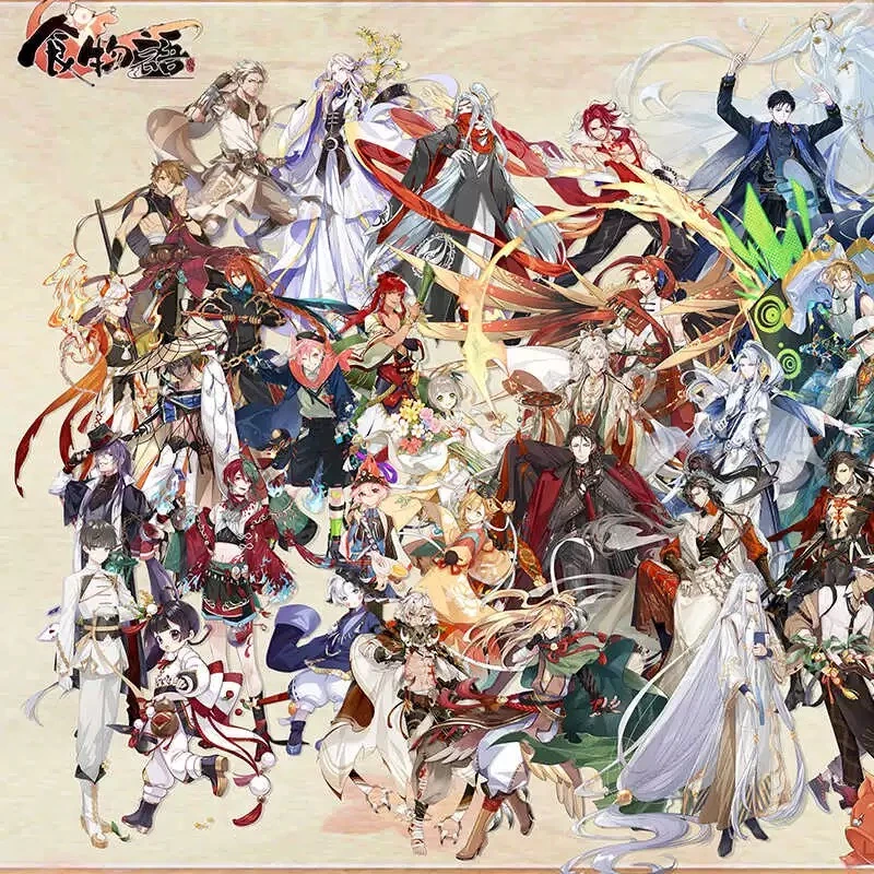 食物语游戏神话传说壁画定制客厅字画丝绸画定制卷轴画礼品装饰画