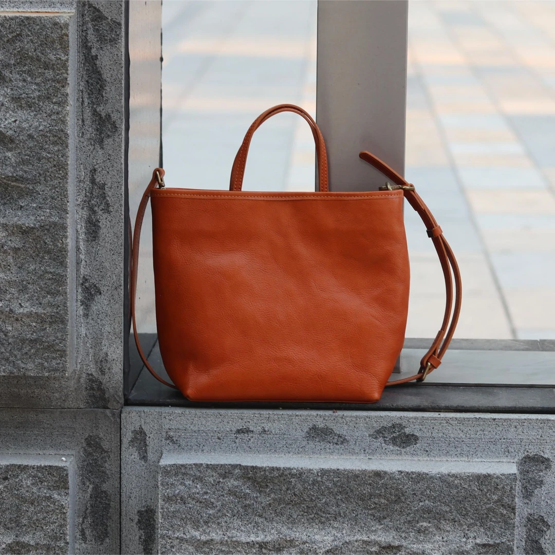 牛皮托特包真皮简约百搭斜跨通勤包