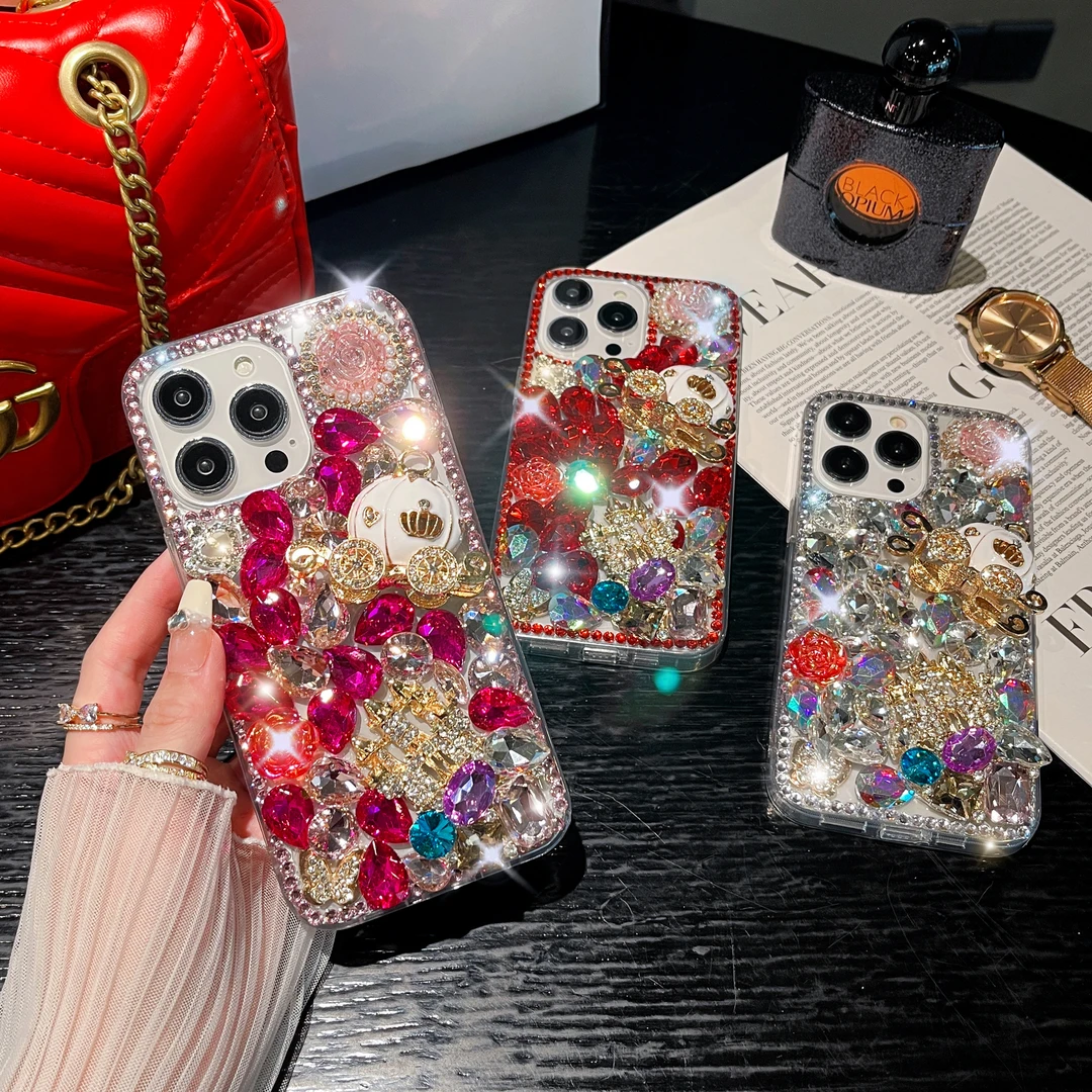 适用苹果/华为/vivo/OPPO手机壳城堡支架南瓜车奢华高级防摔女款