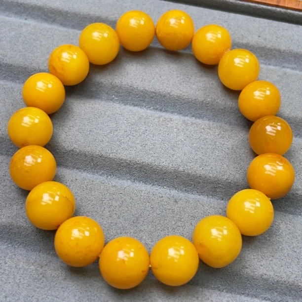 鸡油黄瑕疵蜜蜡11➕手串（911号）