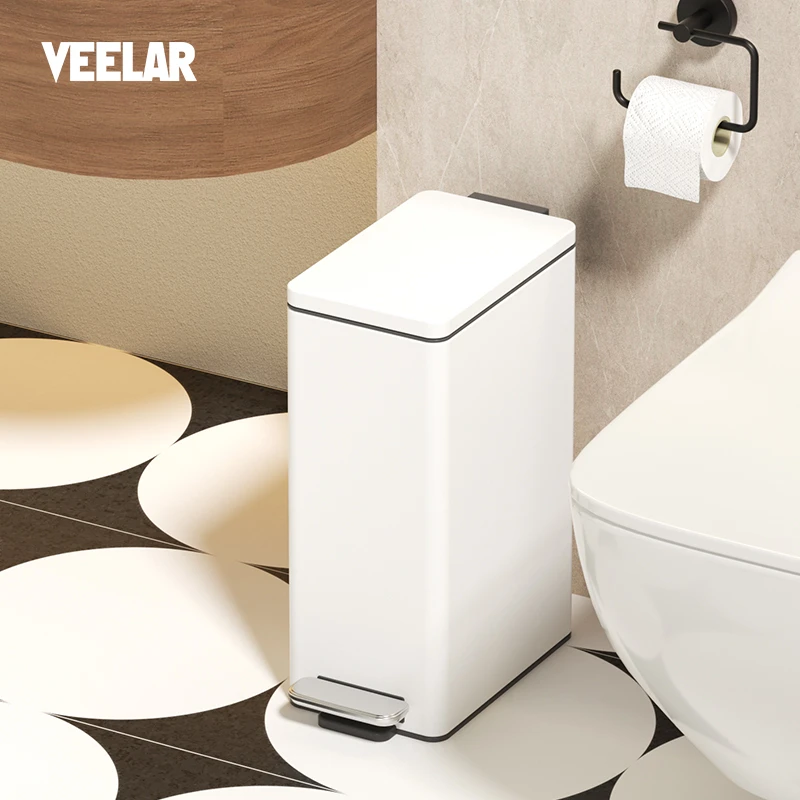 VEELAR【卫生间窄缝垃圾桶】新家用厕所脚踩带盖隐私防水防臭脚踏式