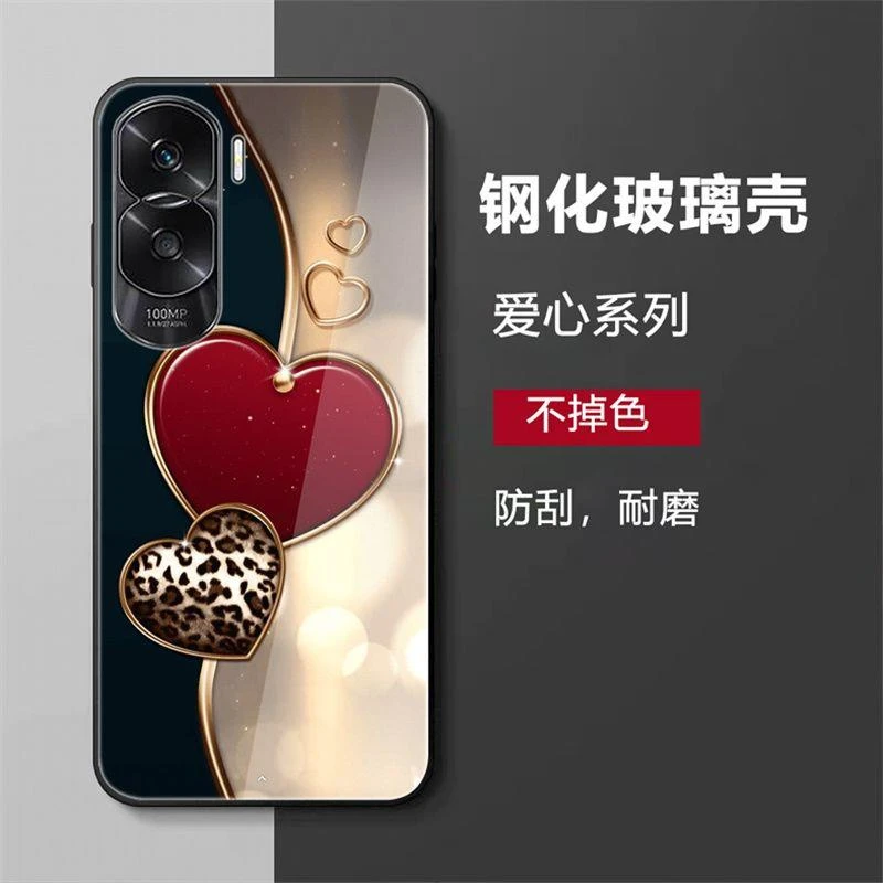 适用于Honor荣耀X50i手机壳女新款钢化玻璃壳全包软边防摔高颜值