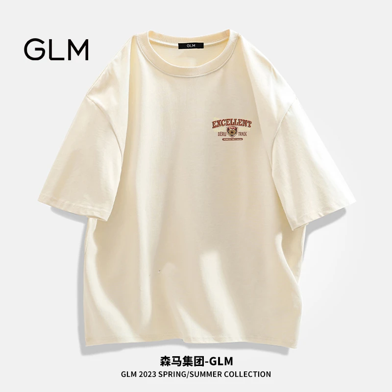 森馬集团品牌GLM短袖T恤男夏季新款圆领潮牌纯棉休闲百搭上衣服潮