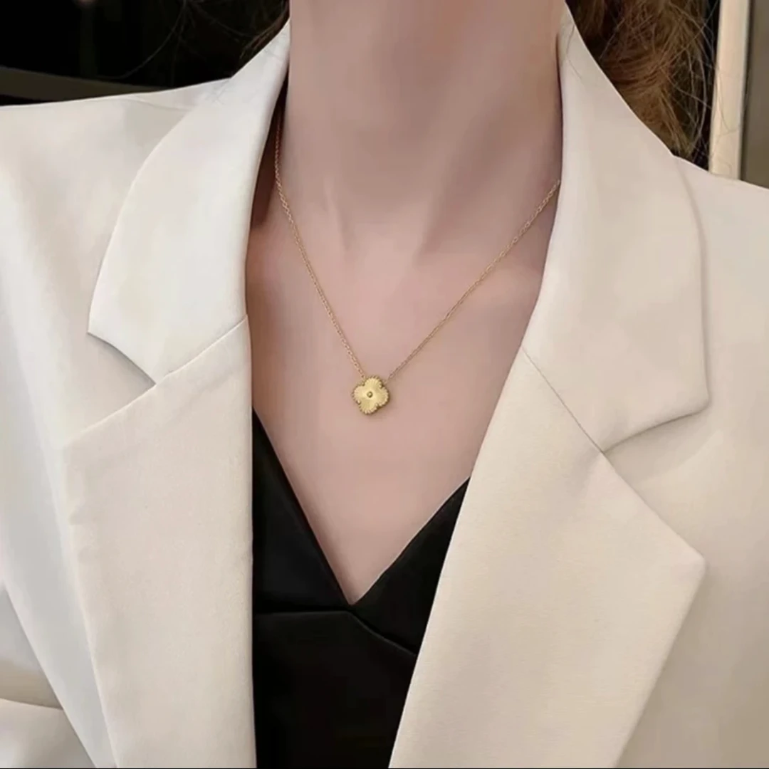 钛钢项链 四叶草项链轻奢定制饰品时尚气质双面百搭经典