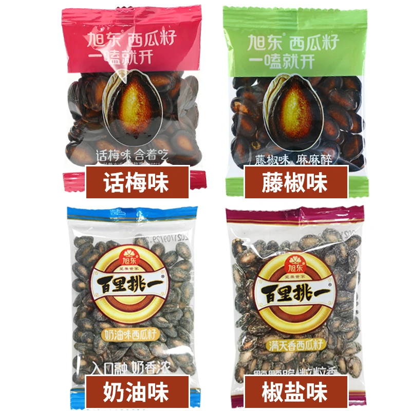 【旭东】百里挑一话梅味奶油藤椒五香味西瓜子160g聚会零食推荐好嗑