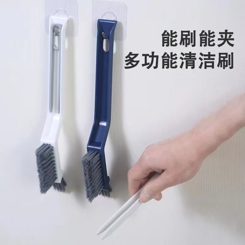 长柄多功能地刷细缝刷浴室灶台清洁刷带赃物夹卫生间清洁硬毛刷
