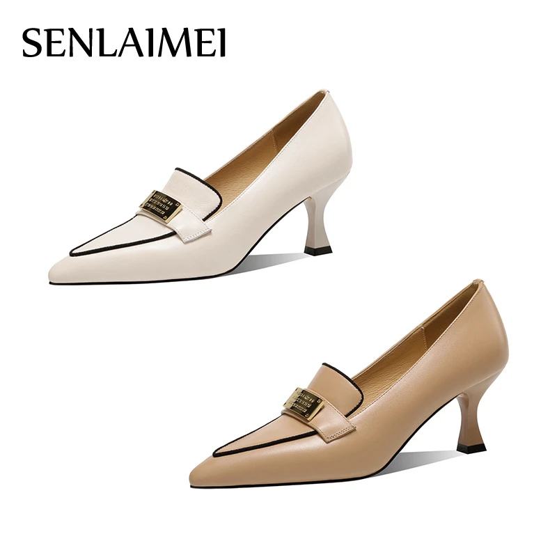 【通勤款】SLM/小牛皮/6CM/33-40/8291法式气质百搭尖头细跟中口鞋