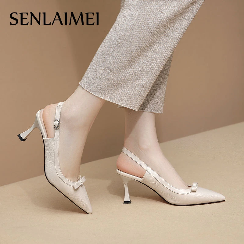 时装夏季凉鞋/时尚/33-39/3907尖头细跟气质高跟品牌女士真皮皮鞋