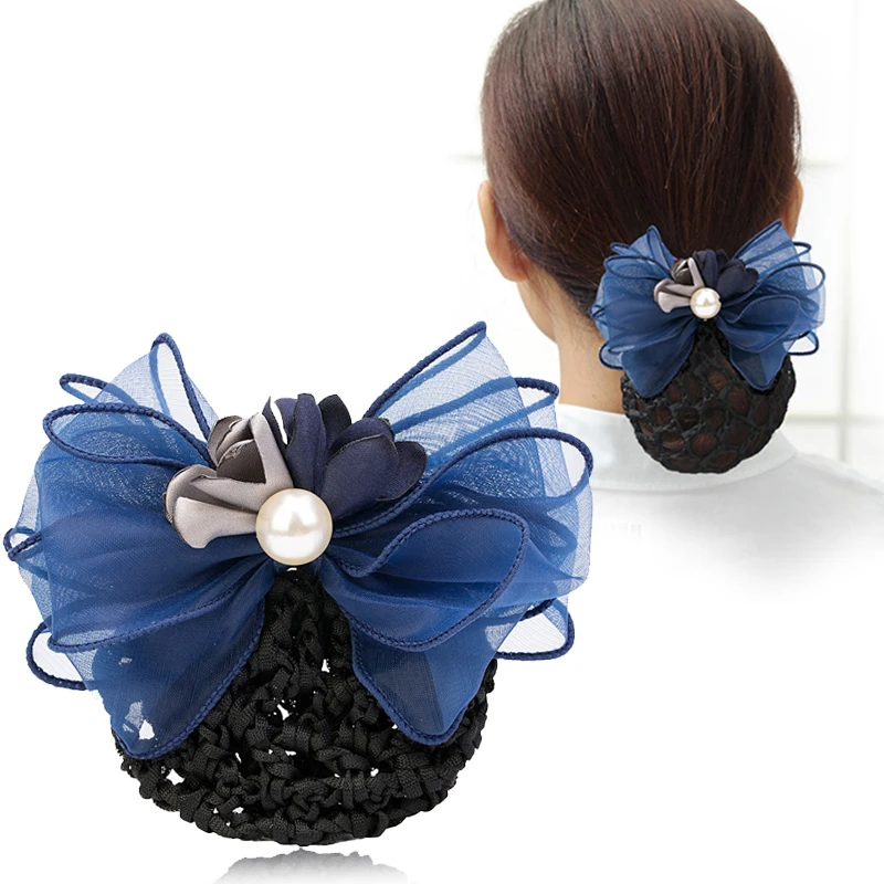 头花女职业护士发网工作盘头发头饰空姐上班盘发网兜银行发饰发夹