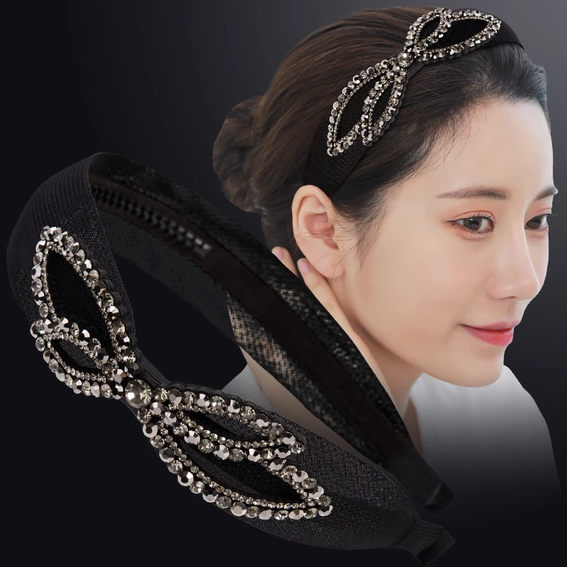 宽边水钻发箍外出韩版带齿防滑发捆头箍2023年新款压发洗脸发卡子