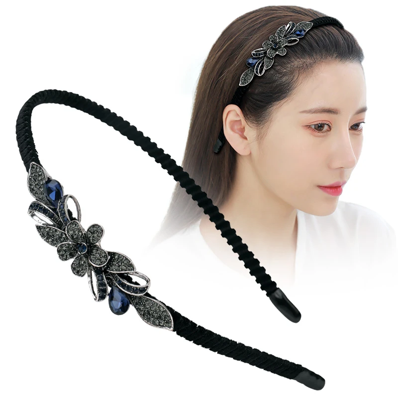 合金发饰发箍简约洗脸头箍网红水钻防滑发卡刘海压发夹卡子头饰品