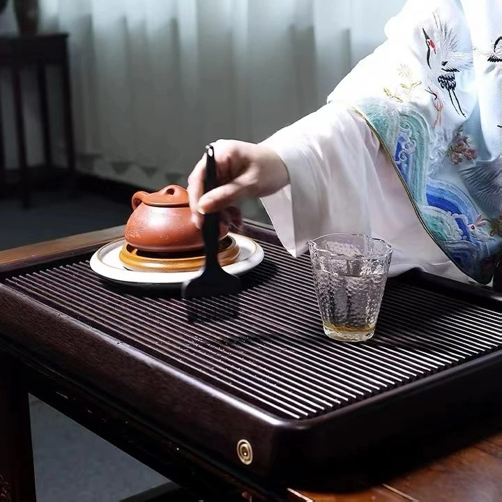 【德棕料】电木茶盘景舟直圆边新款家用简约高端功夫茶盘中式茶具